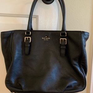Black soft leather Kate Spade handbag.